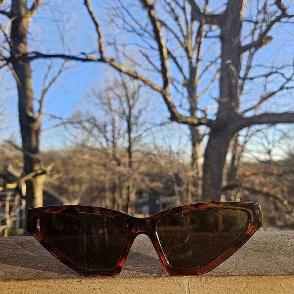 Luxury Tortoise Geo-Cateye Sunglasses - Picture 1 of 2